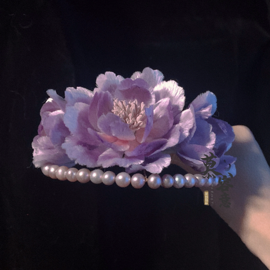 [Video]Purple Peony Tiara-Beginner Silk Flower DIY Kit-Portion for 2-Materials Only-with Free Detailed Tutorial