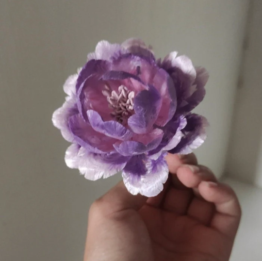 [Video]Purple Peony Tiara-Beginner Silk Flower DIY Kit-Portion for 2-Materials Only-with Free Detailed Tutorial