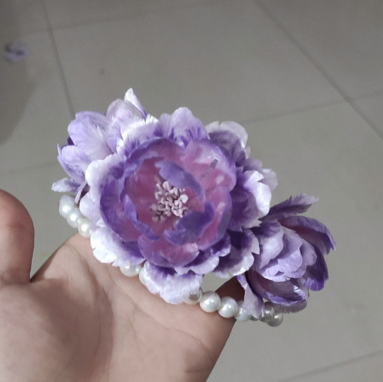 [Video]Purple Peony Tiara-Beginner Silk Flower DIY Kit-Portion for 2-Materials Only-with Free Detailed Tutorial