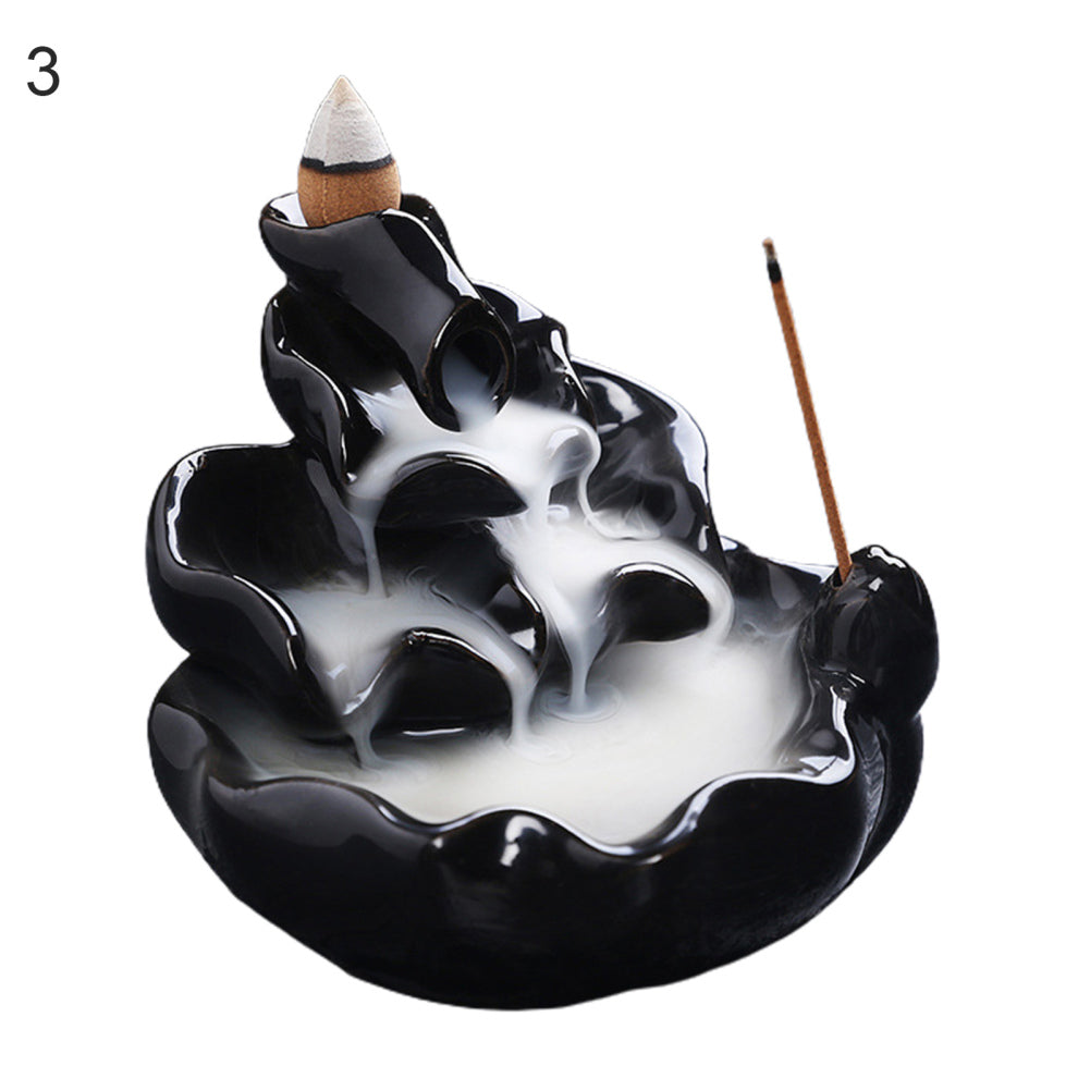 Waterfall Black Ceramic,Waterfall Backflow Incense Holder