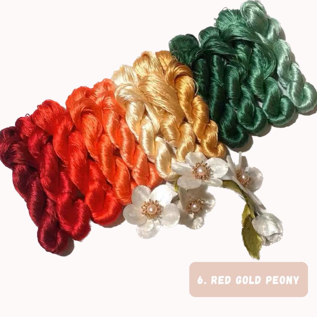 Untwisted Hand-dyed Mulberry Silk Floss Threads Combo-12 Skeins,Velvet Flower Making Material