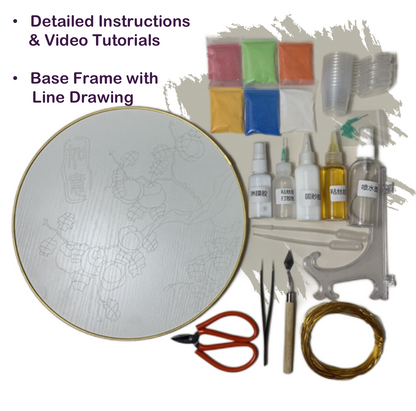 Whale and Cloud,Beginner Cloisonné Enamel DIY Kit, with Tutorial& All Tools