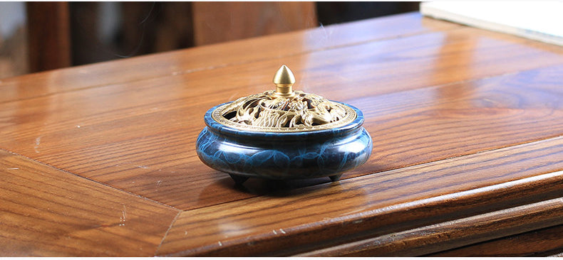 Blue Copper Antique Incense Burner