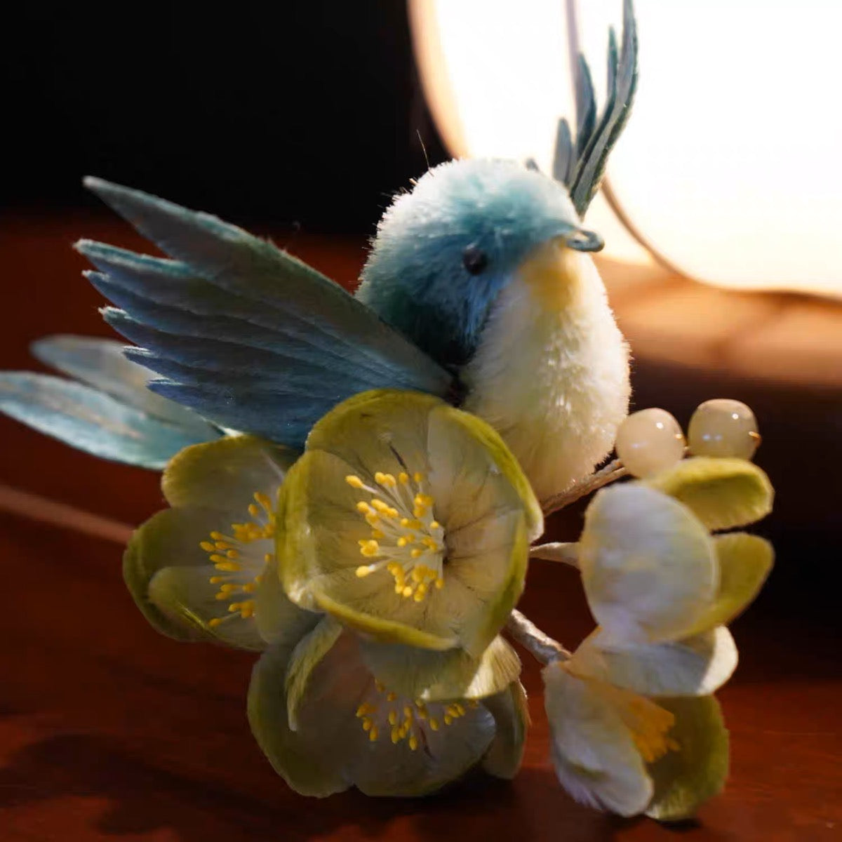 [Video]Jade Bird-Beginner Silk Flower DIY Kit-Portion for 2-Materials Only-with Free Detailed Tutorial