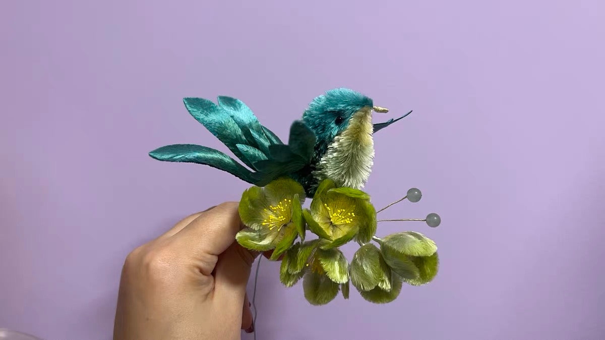 [Video]Jade Bird-Beginner Silk Flower DIY Kit-Portion for 2-Materials Only-with Free Detailed Tutorial