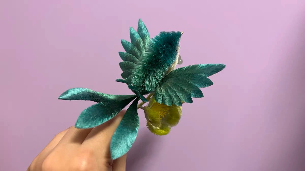 [Video]Jade Bird-Beginner Silk Flower DIY Kit-Portion for 2-Materials Only-with Free Detailed Tutorial