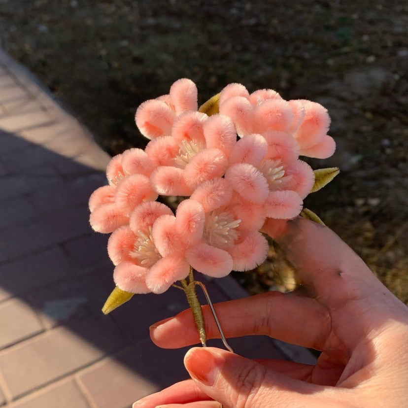 [Video]Pink Fluffy Flower-Beginner Silk Flower DIY Kit-Portion for 2-Materials Only-with Free Detailed Tutorial