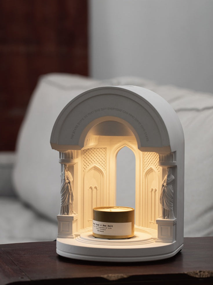 Plataeae Temple, Candle Wax Warmer Lamp, with Timer and Dimmable Light