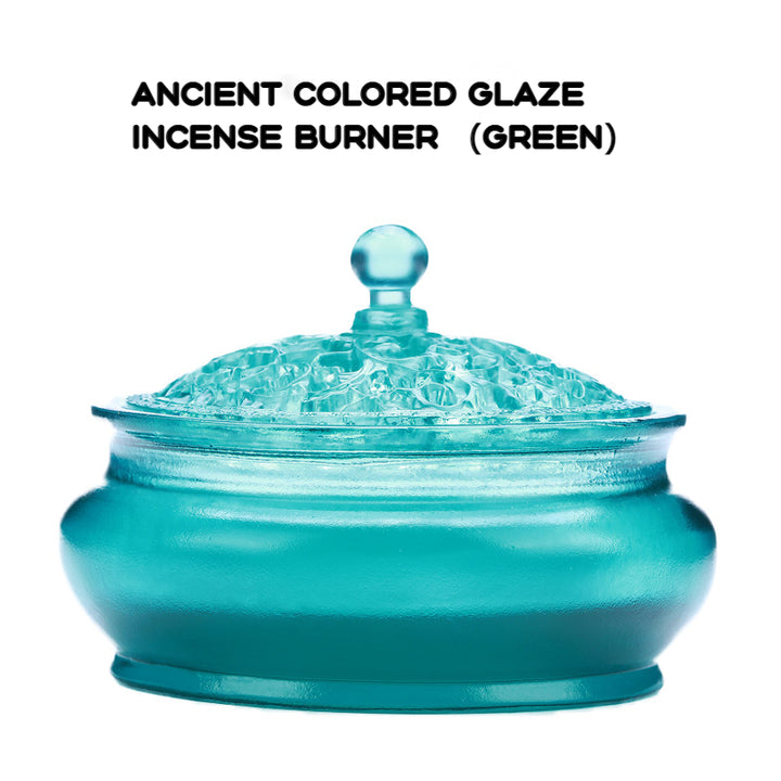 Ancient Colored Glaze Crystal Incense Burner