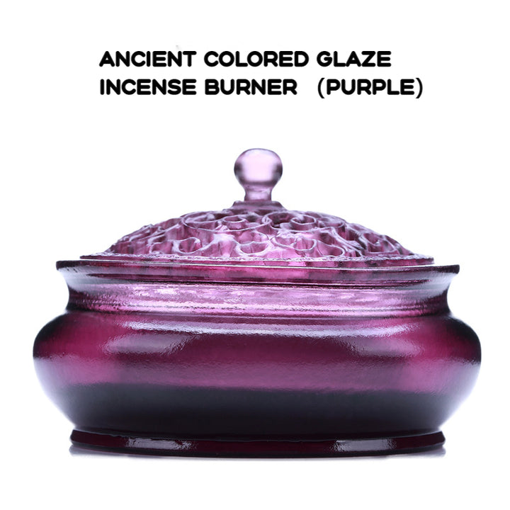 Ancient Colored Glaze Crystal Incense Burner