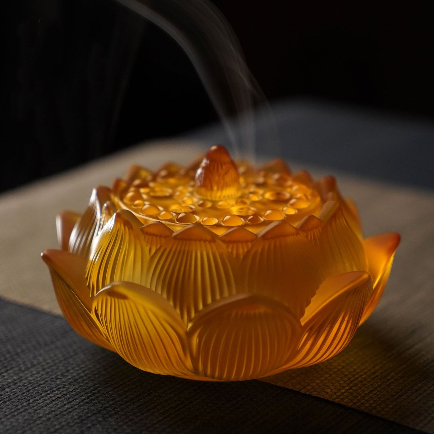 Lucite Lotus Flower Shape Incense Burner Ornaments