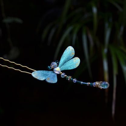 Dragonfly, Handmade Silk Velvet Flower,Brooch/Hair Pin/Clip