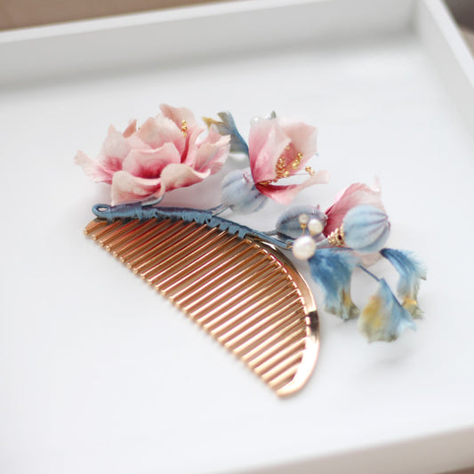 Flowers and birds, Handmade Silk Velvet Flower,Brooch/Hair Pin/Clip