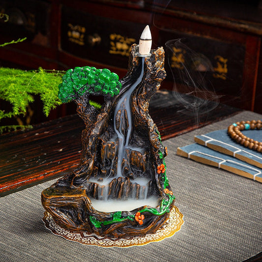 Pine Tree,Waterfall Backflow Incense Holder