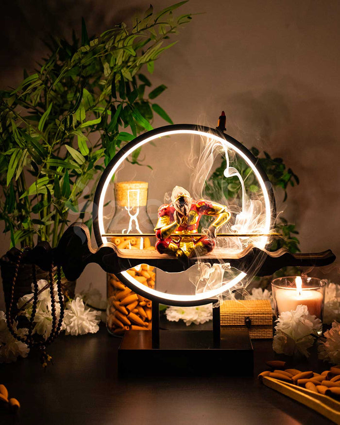 Circular Incense Lamp with Monkey King